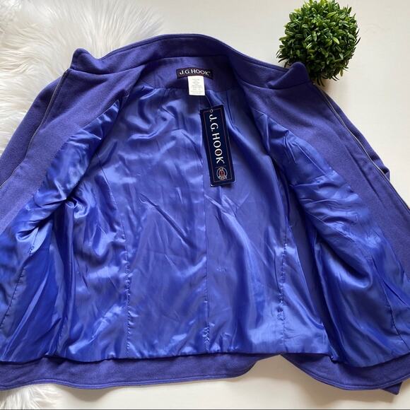 J.G. Hook Collarless Purple Wool Jacket - Picture 9 of 16